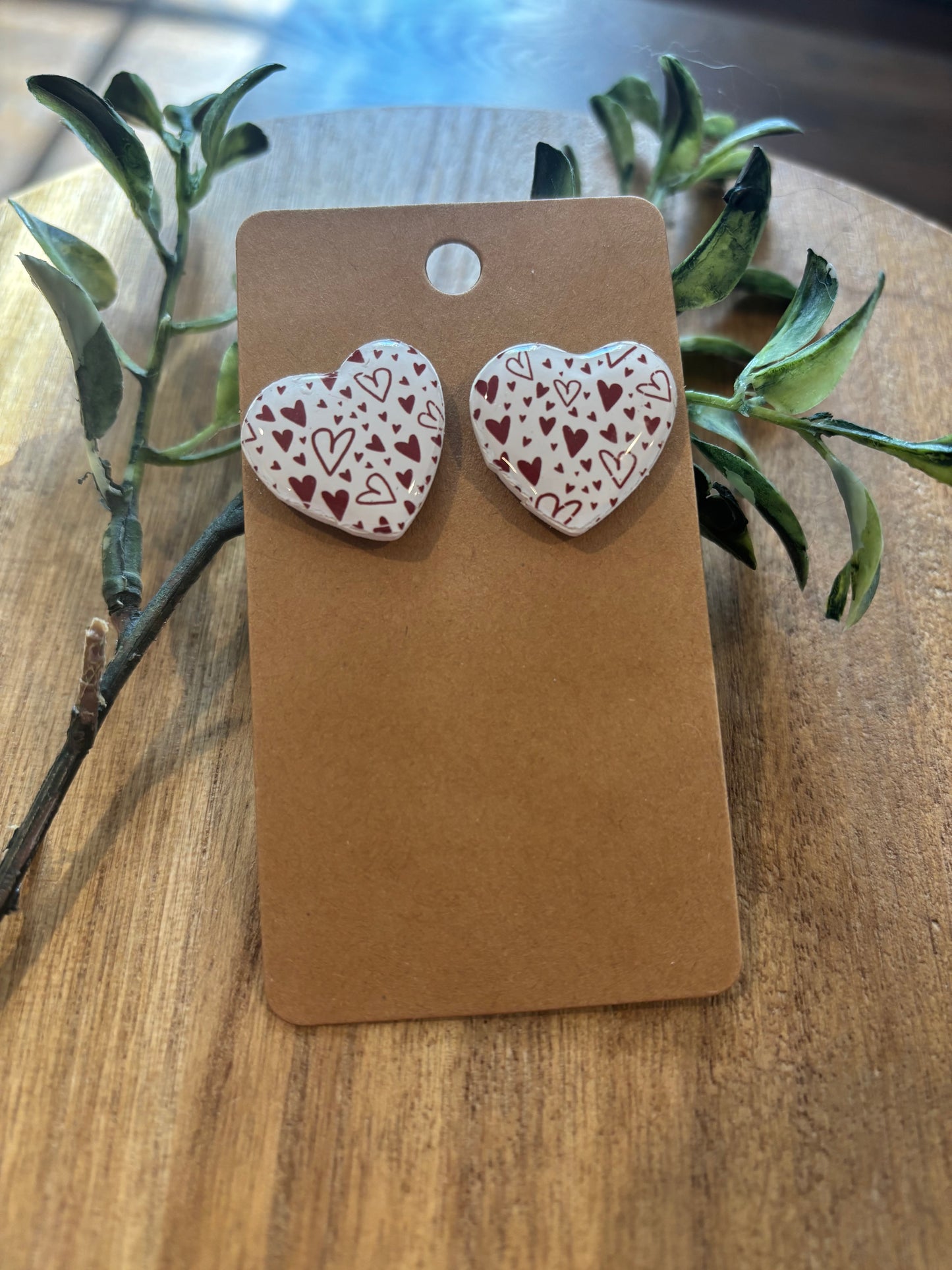 Heart style #5 oversized stud